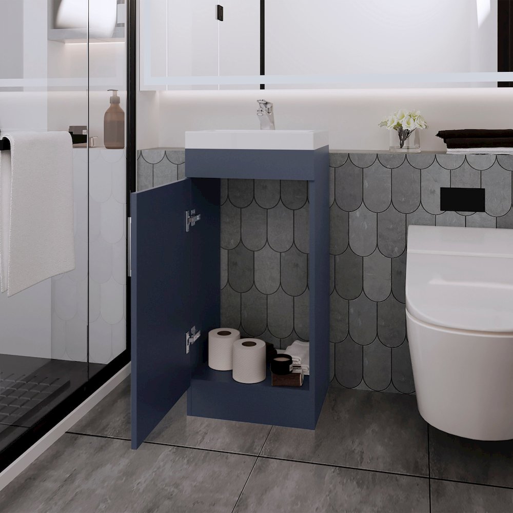 Madrid Bathroom Vanity in Melamine with 1 Door. Picture 4