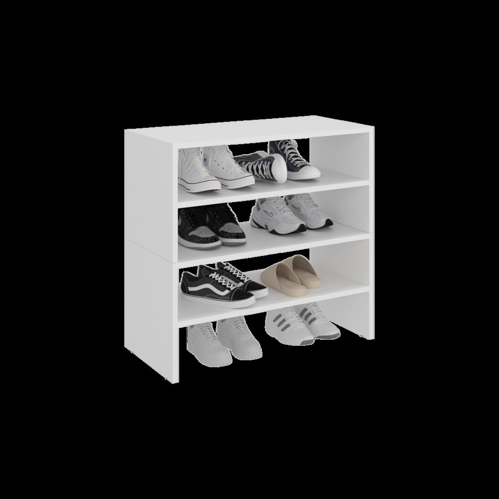 Berlin Shoe Rack with Open Shelves,  Ideal for Modern Home Spaces, White. Picture 4