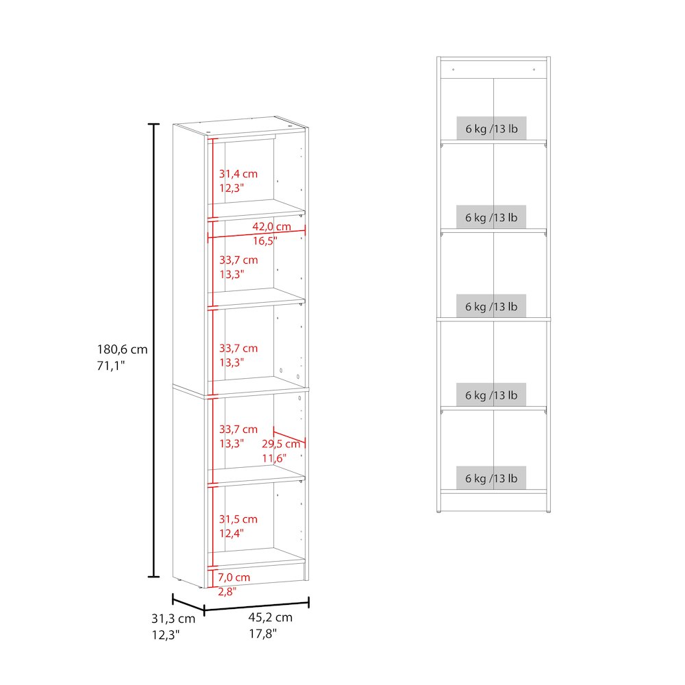 Modern Storage Cabinet with 5 Shelves and Glass Front, Minimalist Design, White. Picture 3