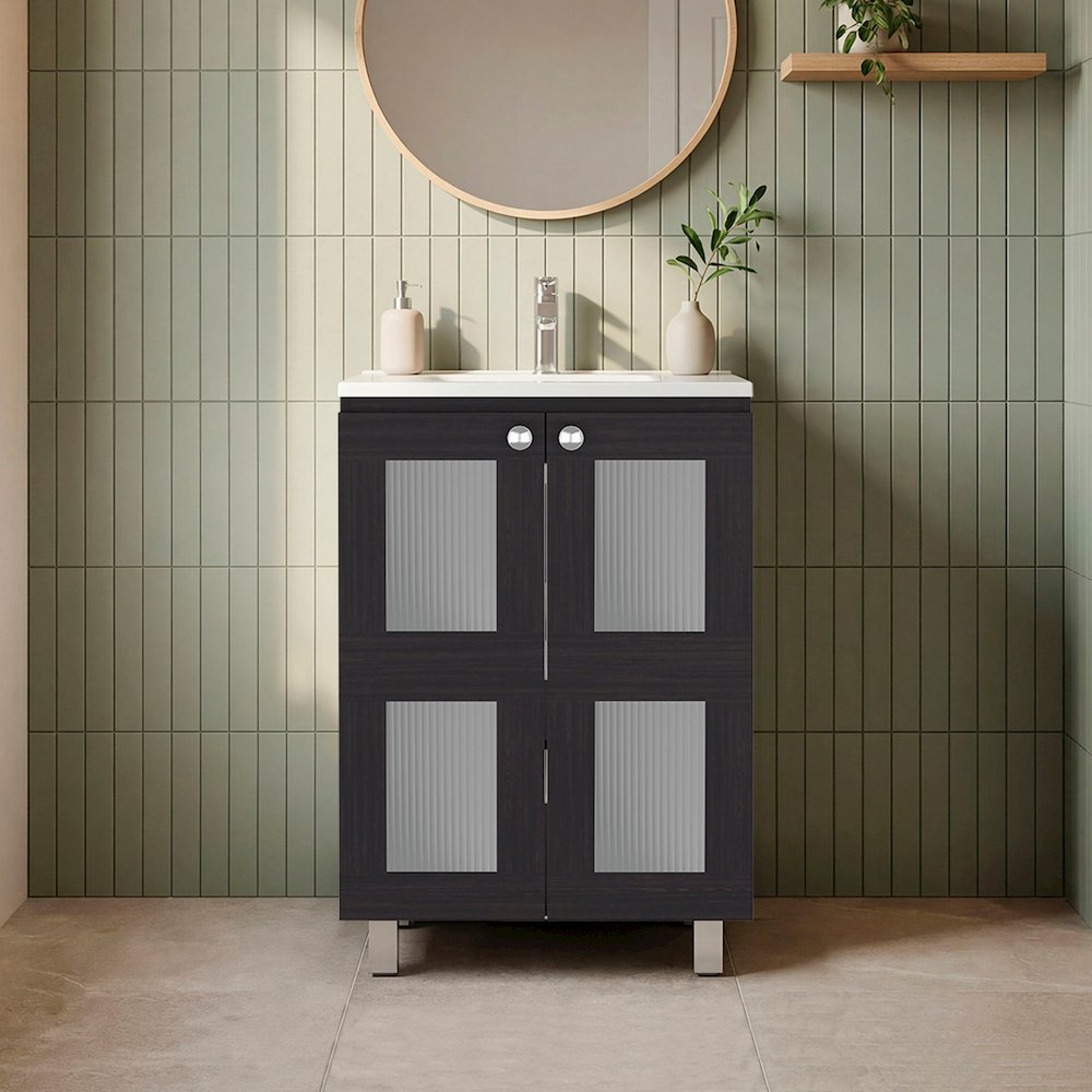 San Diego Two-Door Bathroom Cabinet with Internal Shelves for Efficient Storage. Picture 2