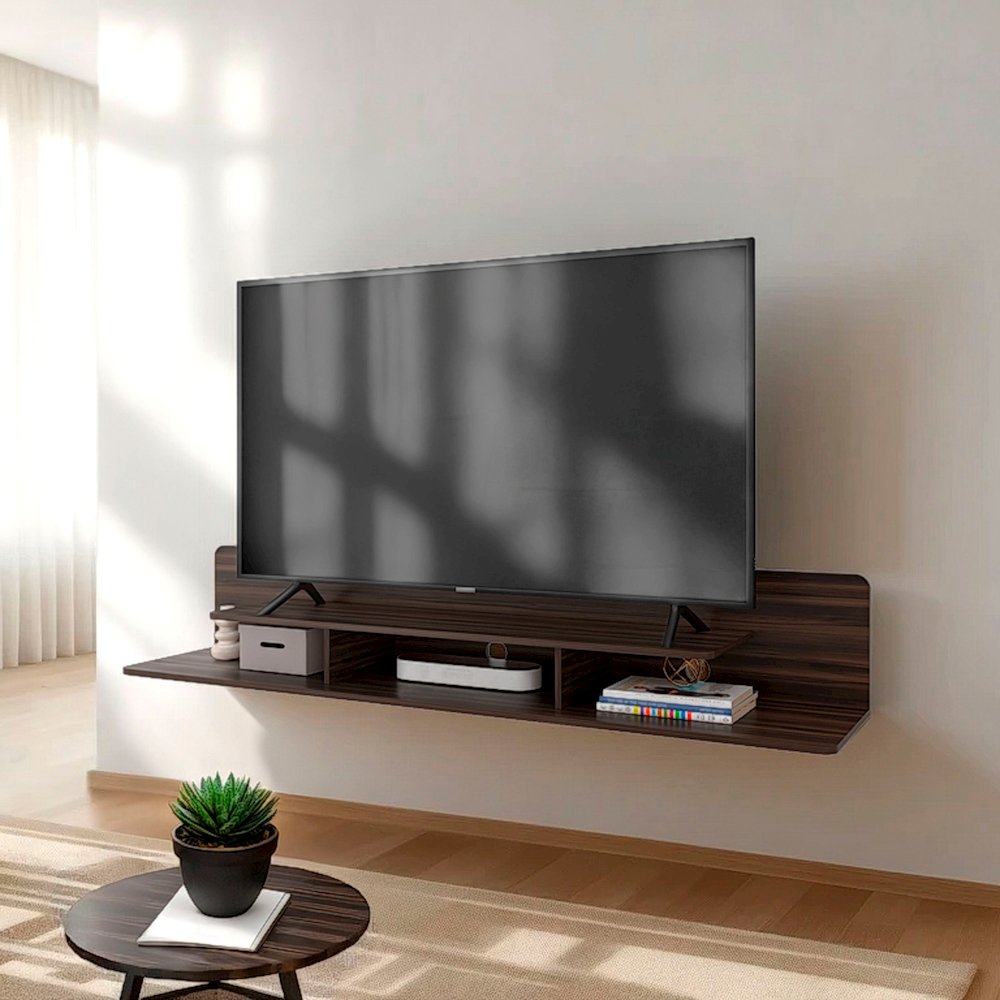 Dragon Tv Stand with Open Storage, Stained Walnut. Picture 7