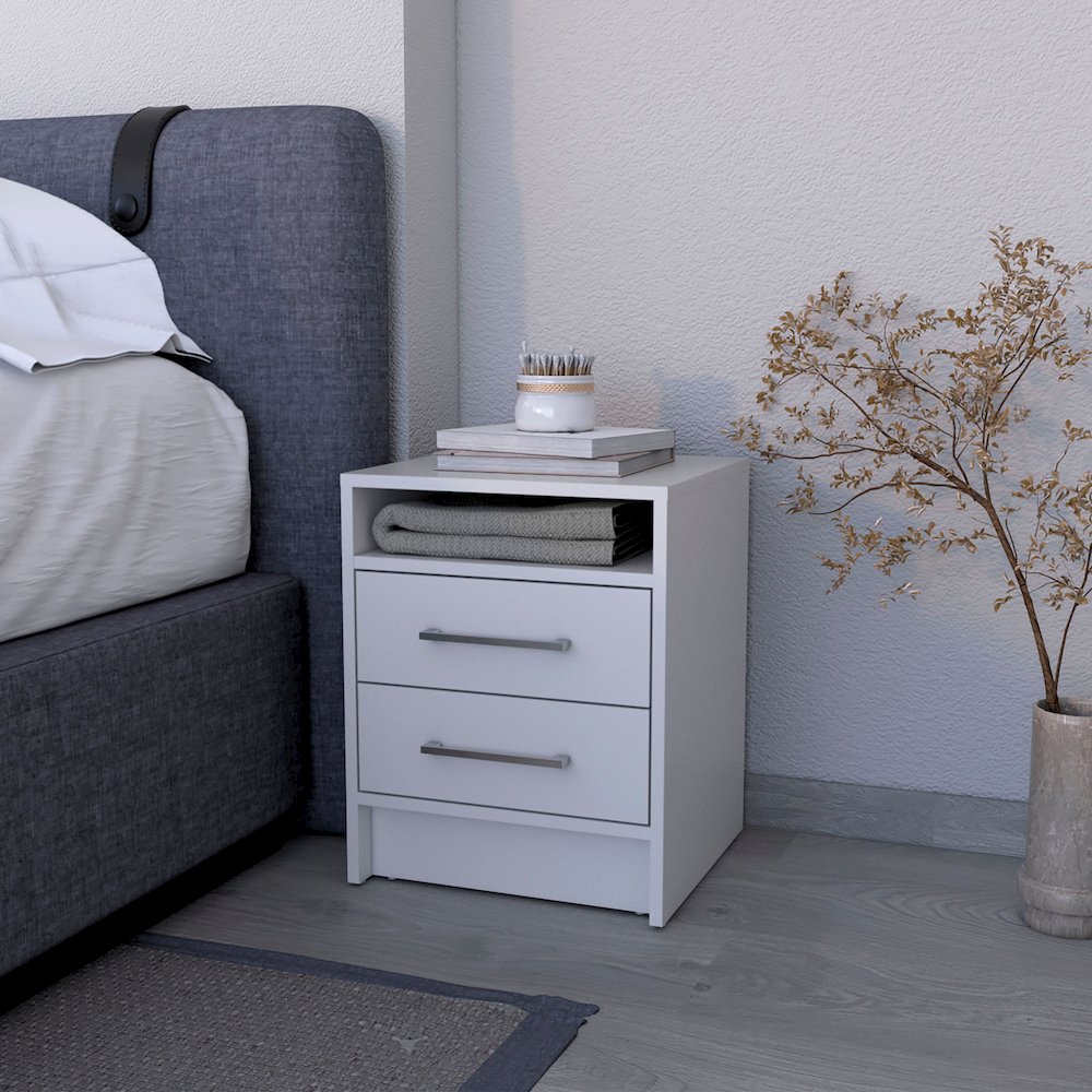 Eastover Nightstand 2.0 in melamine with two drawers. Picture 2