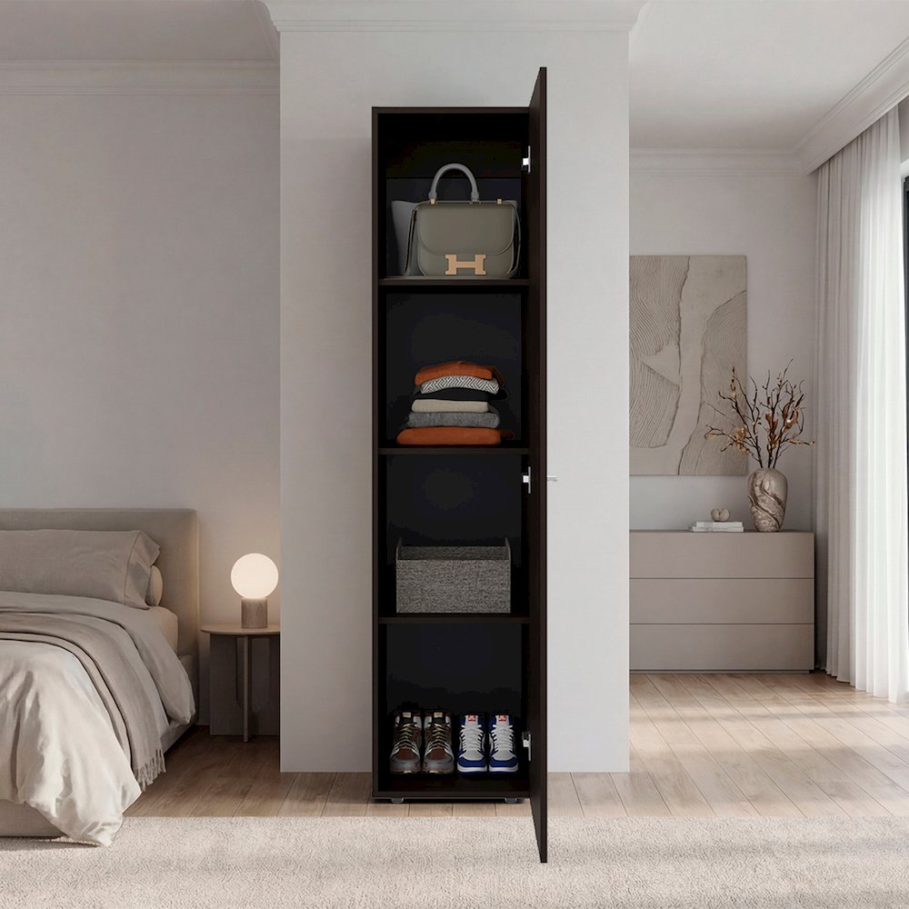 Storage Cabinet with 4 Shelves for Clothes and Accessories, Modern Design. Picture 4