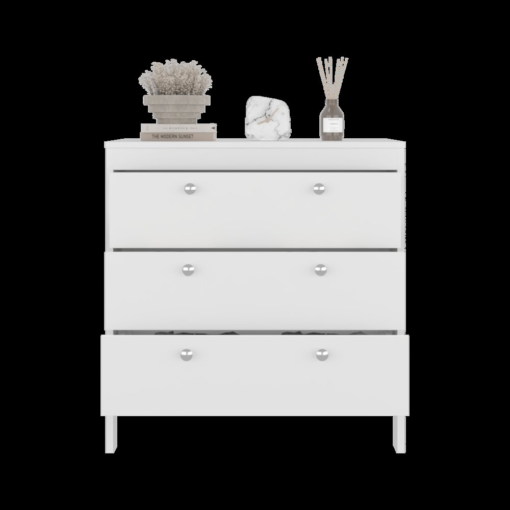 RETI 3-Drawer Chest with Functional Storage and Modern Design, WHITE. Picture 6