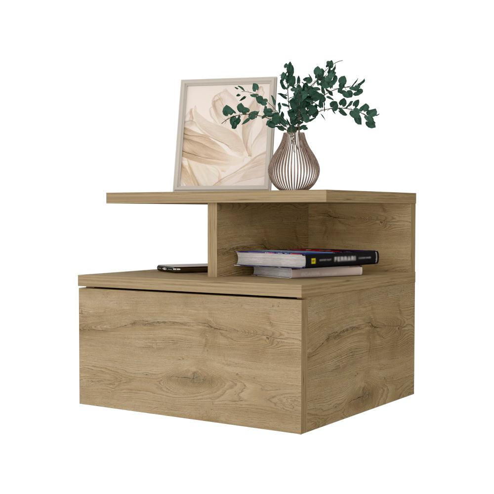 Augusta Floating Nightstand with 2-Tier Shelf and 1-Drawer. Picture 6