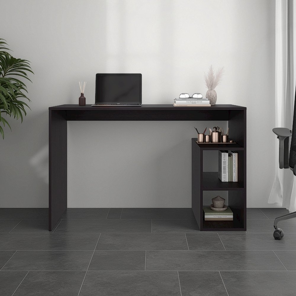 Star Office Desk with Storage and Minimalist Design, Wenge. Picture 2