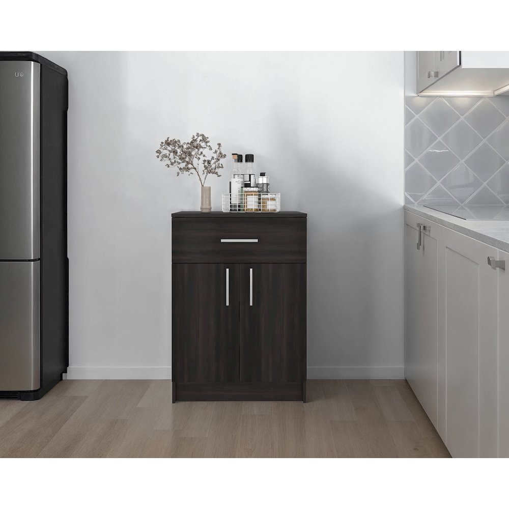 Cope kitchen Pantry in melamine with 2 doors and 1 drawer. Picture 2