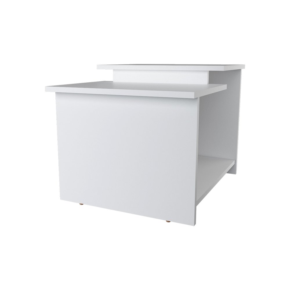 Naco Coffee Table with Open Storage, Melamine Finish, White. Picture 5