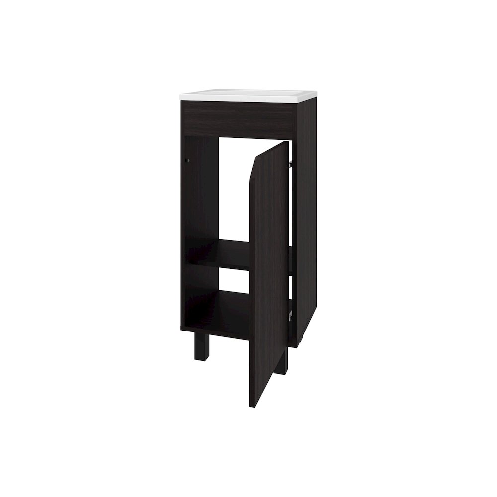 Quartzsite  Bathroom Vanity with Integrated Sink and Faucet, Wengue. Picture 6