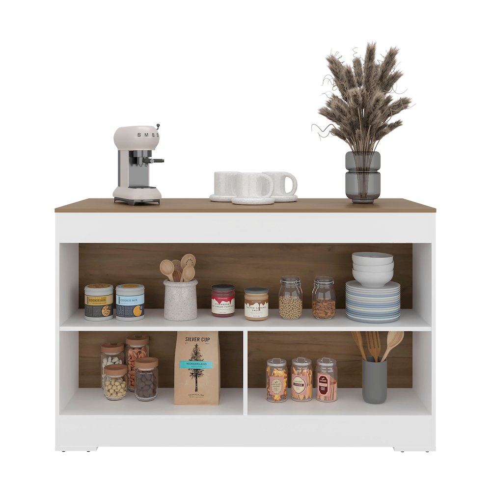 Worland,Kitchen Island with Open Storage and Multi-Purpose Shelving. Picture 5