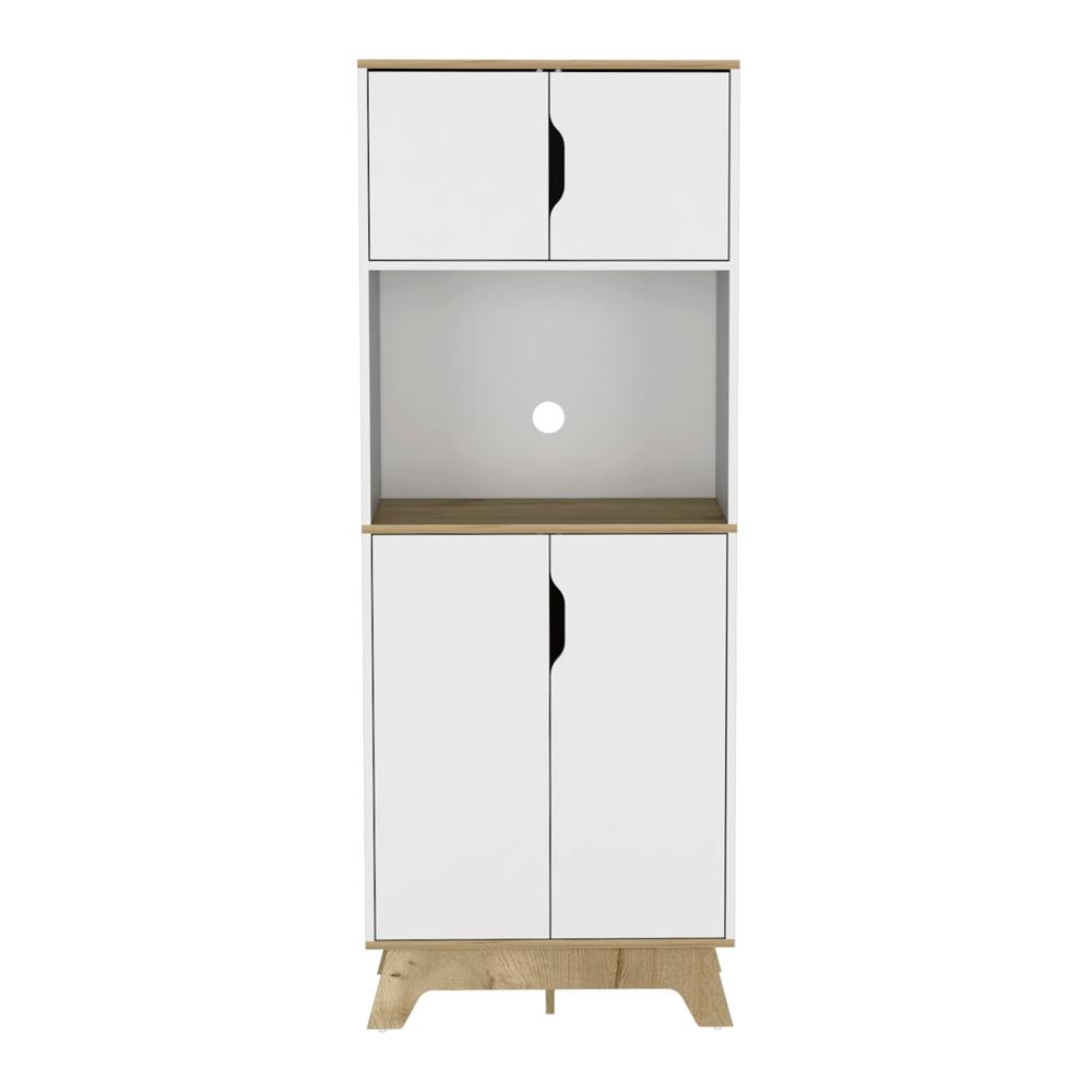 Brussel Microwave Pantry Cabinet, Top Double Door Cabinet, Countertop Surface. Picture 1