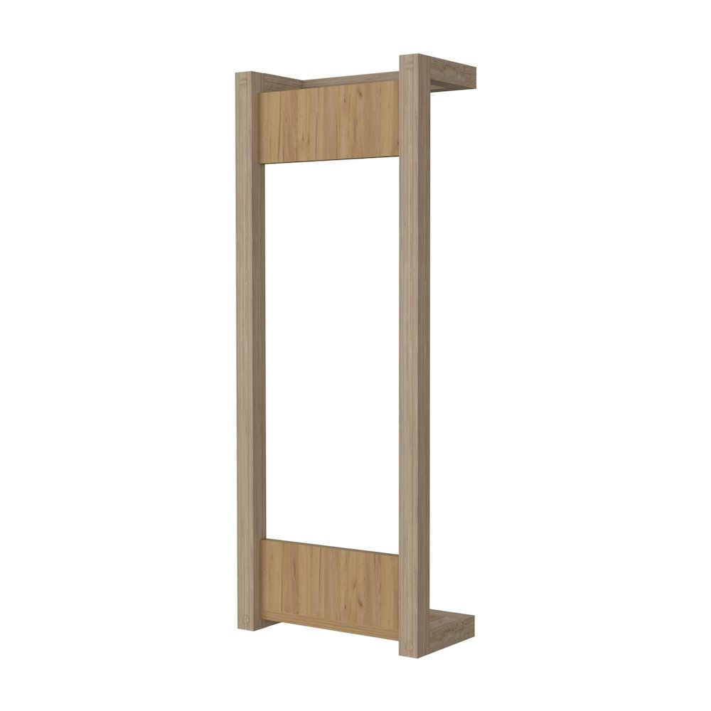 Towel Rack, wall-mounted design, open vertical frame, Natural Oak. Picture 3