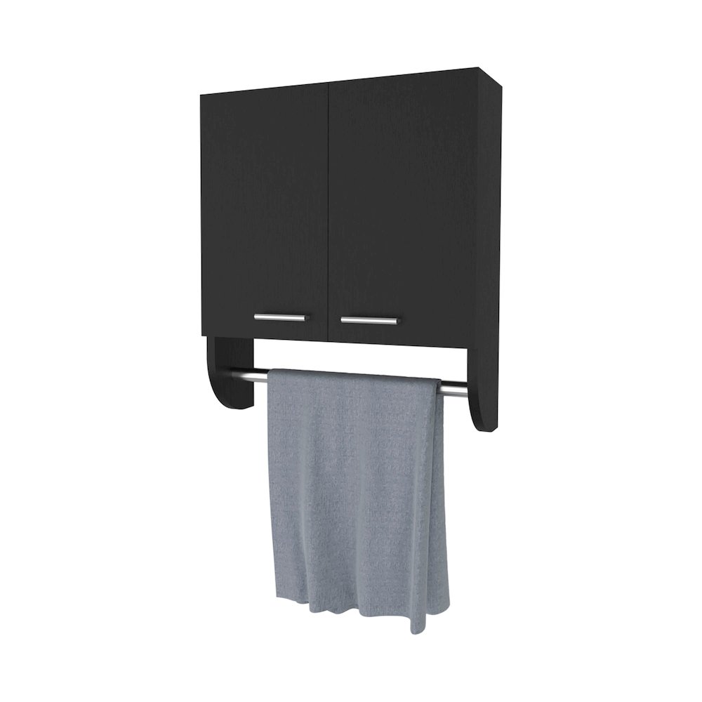 Goodyear Medicine Cabinet in Melamine With a Towel Bar, Wenge. Picture 7