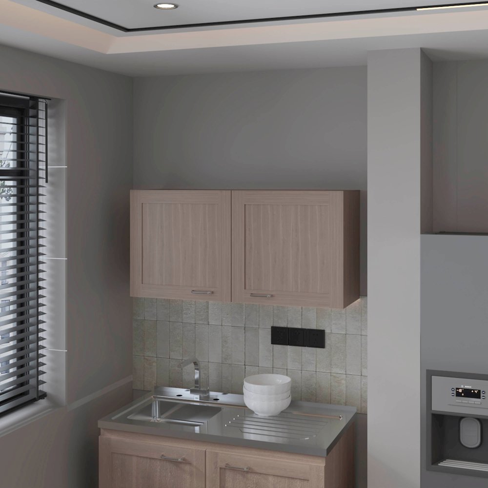 Nakya Kitchen Wall Cabinet with 2 Doors, White Oak. Picture 4