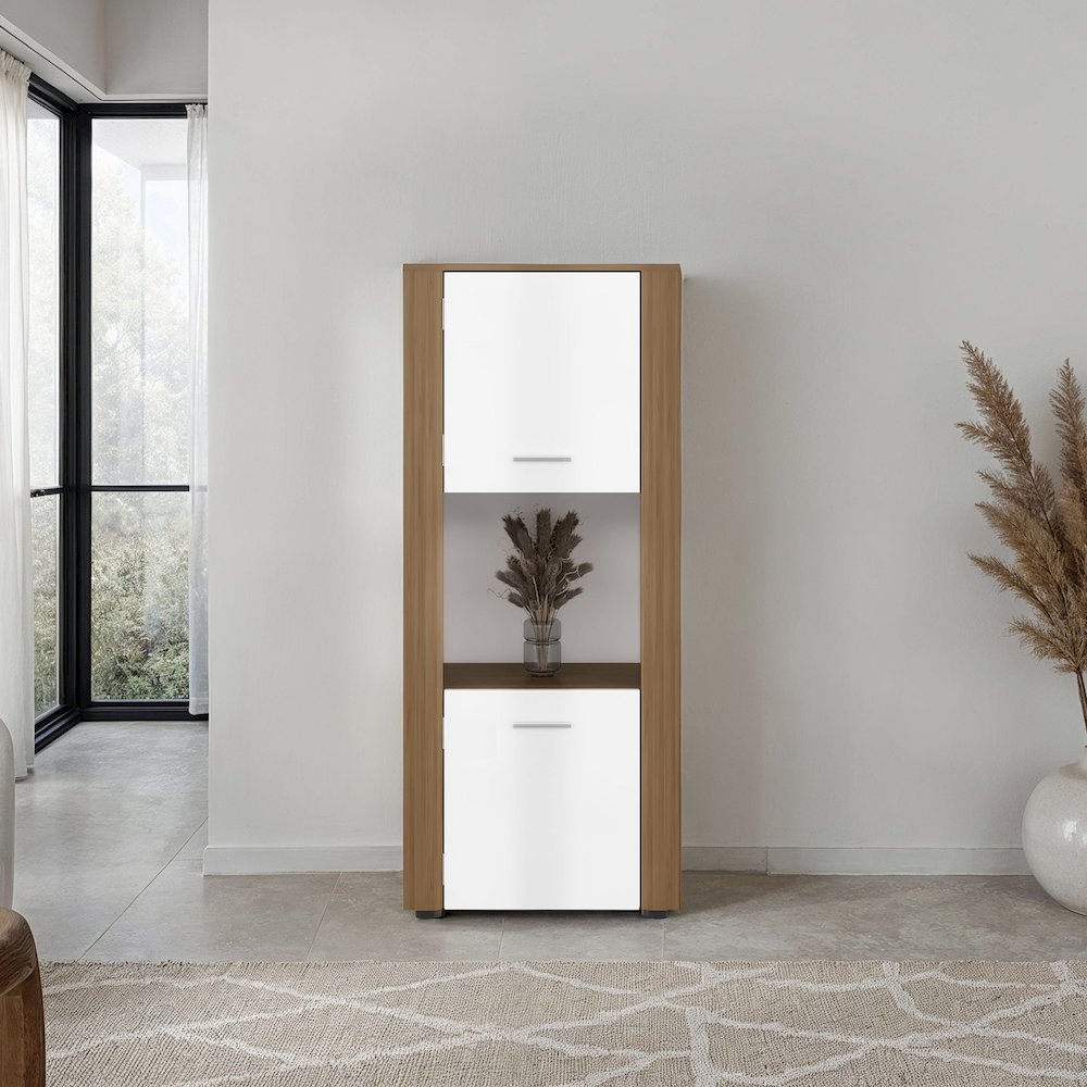 Hudson Vertical Storage Cabinet, Natural Oak. Picture 2