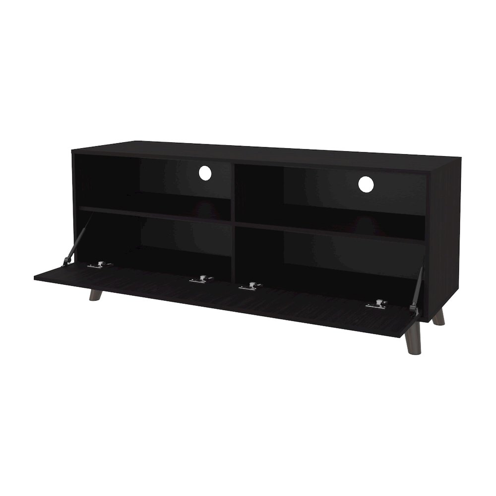 Wenge City Tv Stand 60" with Open Storage and 1 Door, Wengue. Picture 6