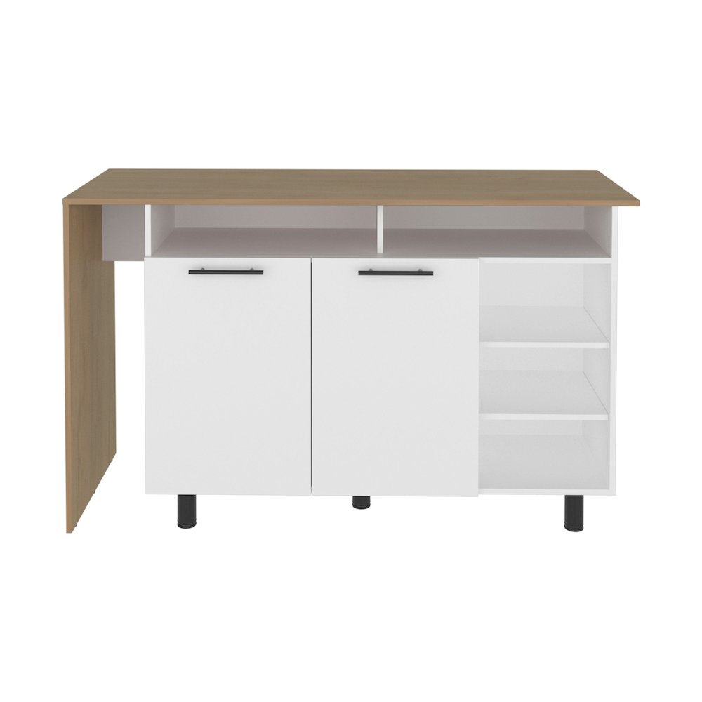 Modern Kitchen Island with Storage Shelves and Cabinets for Kitchen Organization. Picture 1