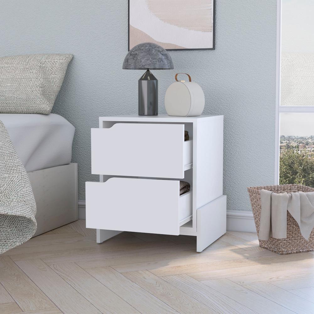 Lovell Nightstand with Sturdy Base and 2-Drawers. Picture 2