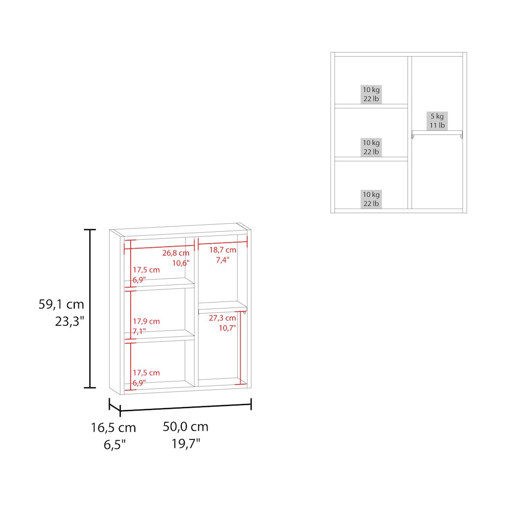 Magia Wall-Mounted Bathroom Cabinet with Mirror, White.. Picture 3