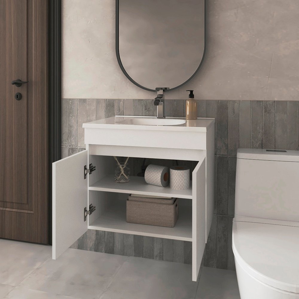 Rainbow City Vanity with 2 Doors, White. Picture 3