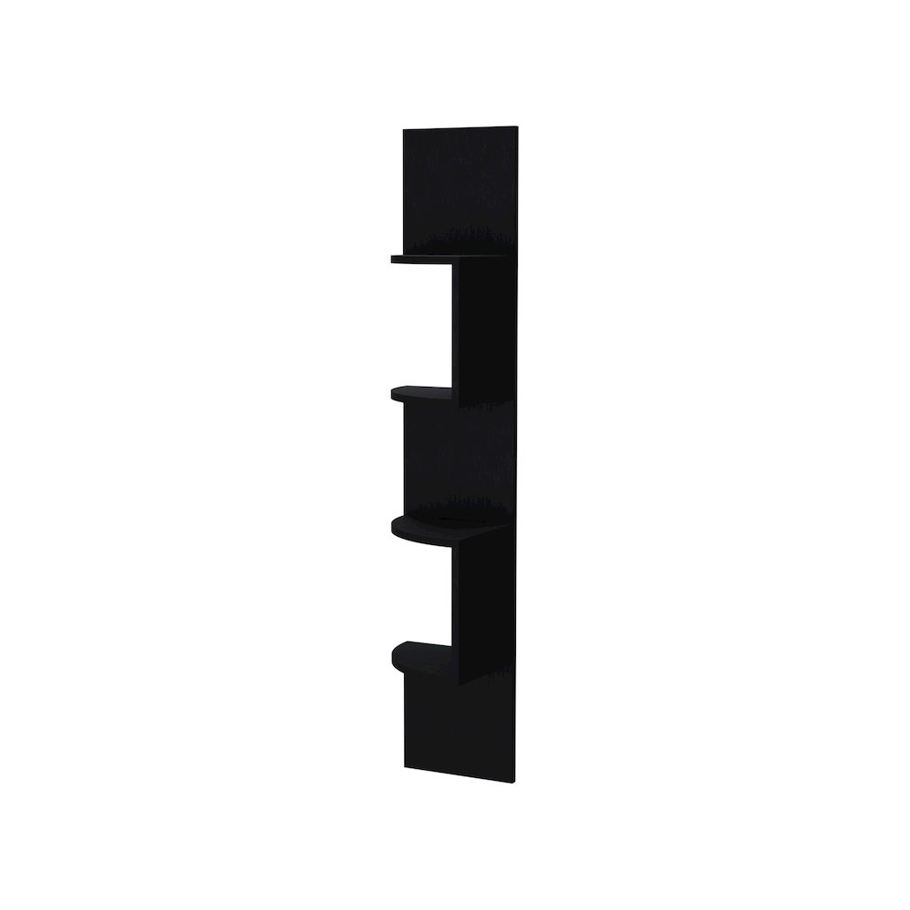 Rosebud Corner Floating Shelf: Modern Full-Wall 4-Shelf Unit. Picture 2