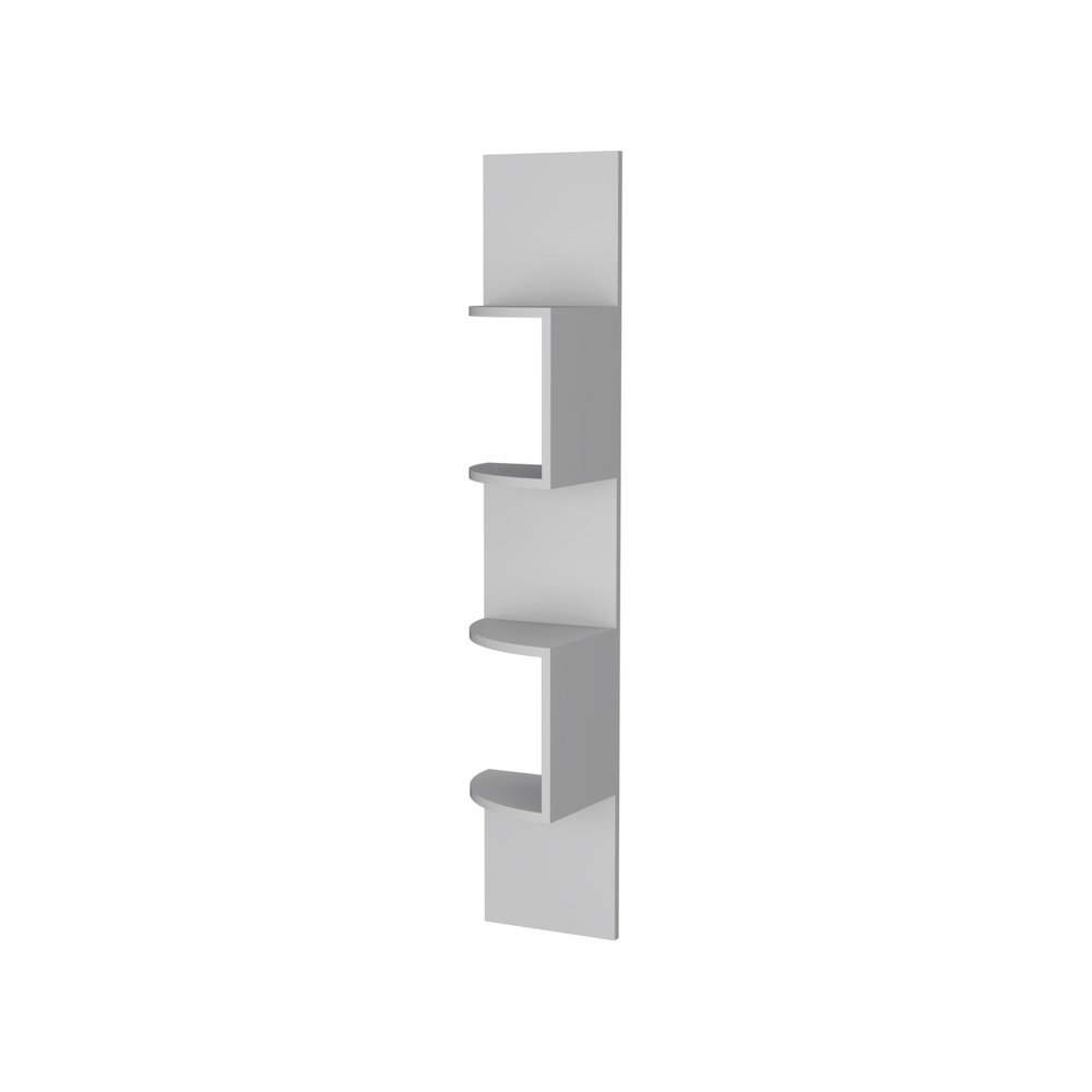 Rosebud Corner Floating Shelf: Modern Full-Wall 4-Shelf Unit. Picture 1