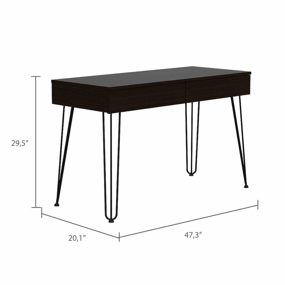 Oakland Writing Desk with Two Drawers and Hairpin Legs. Picture 2