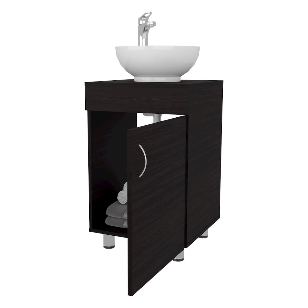 Loli Bathroom Vanity with Integrated Sink and Faucet, Wengue. Picture 8
