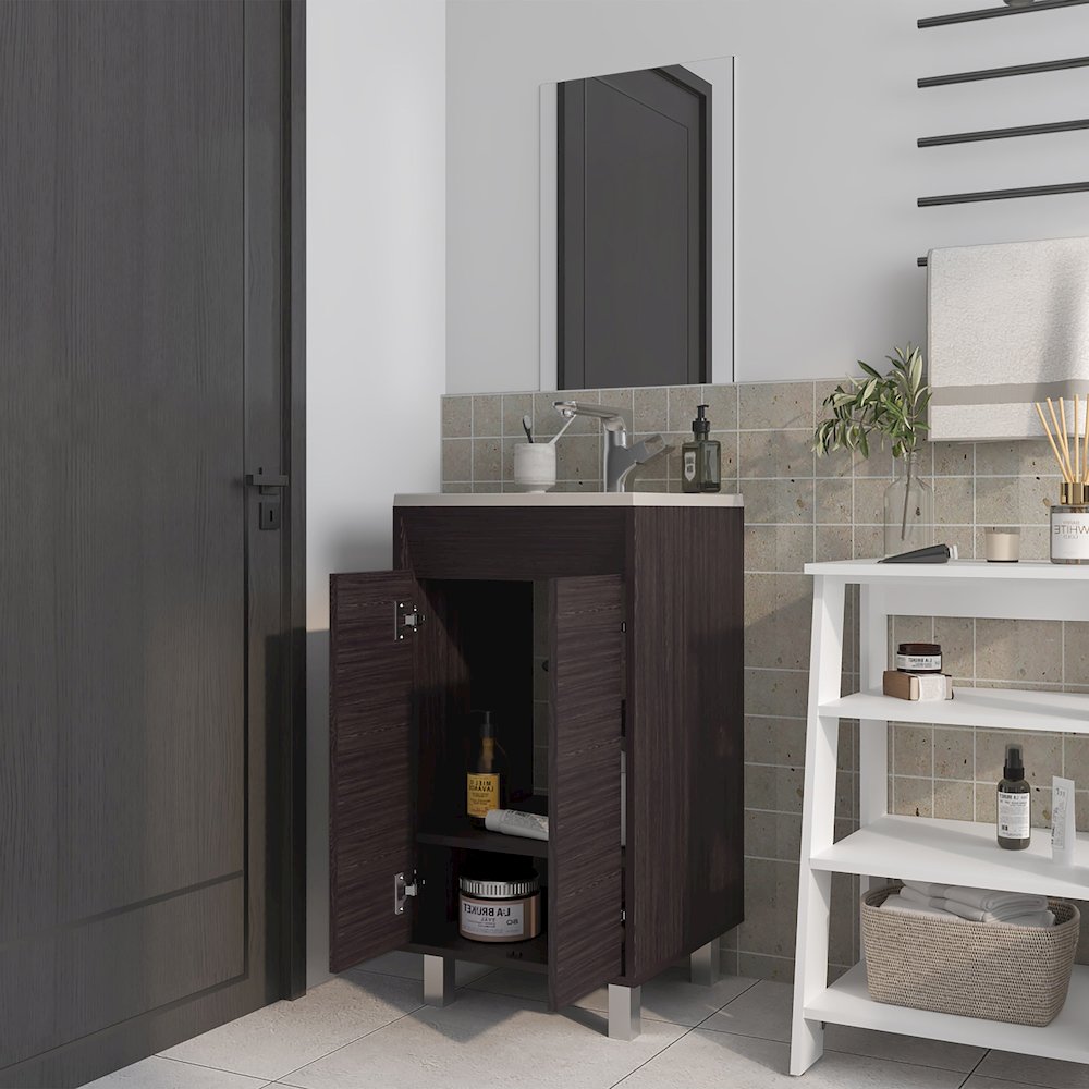 Saratoga Bathroom Cabinet with  2 Doors, White. Picture 3