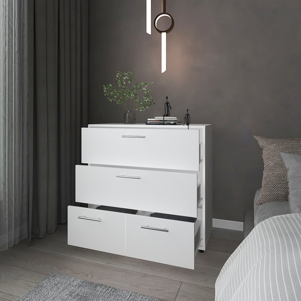Oto Dresser with 4 Spacious Drawers, White. Picture 8