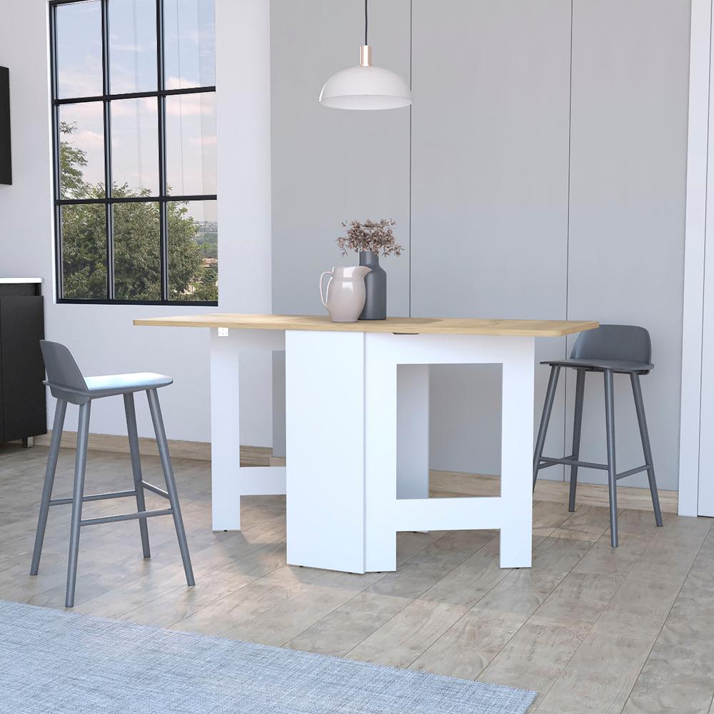 Kailua Folding Dining Table, Space-Saving, Foldable in 3 Forms. Picture 3