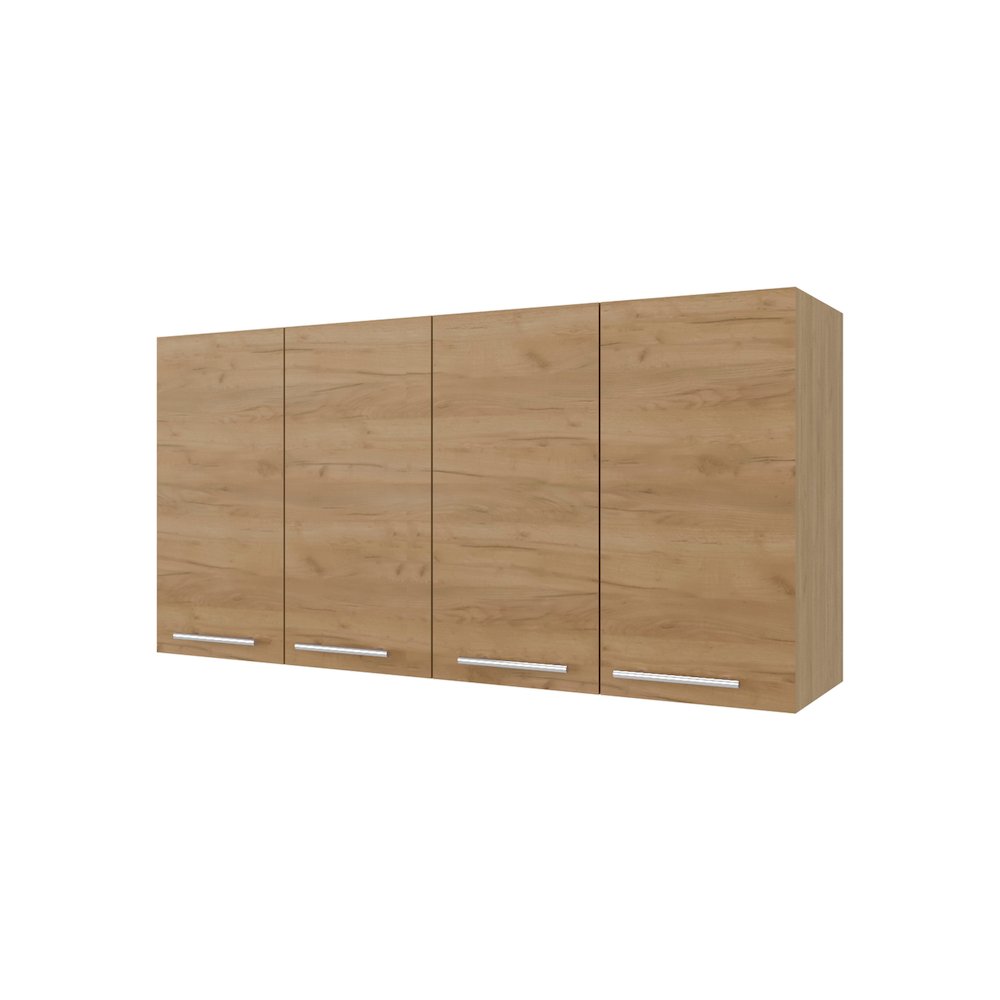 Lyman Wall Cabinet kitchen in Melamine wit 4 Doors , Natural Oak. Picture 1