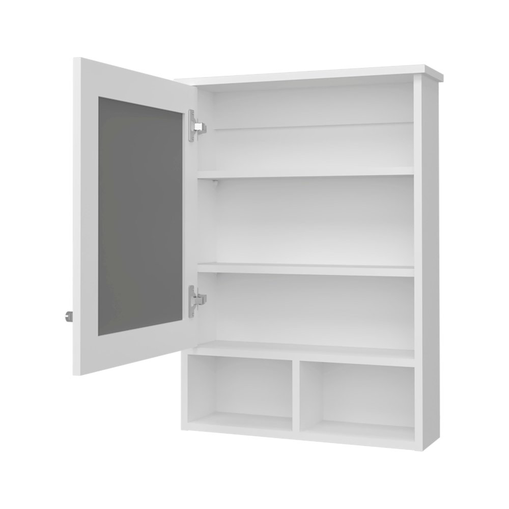 Poston Medicine Cabinet With a Door And Included Mirror, White. Picture 5