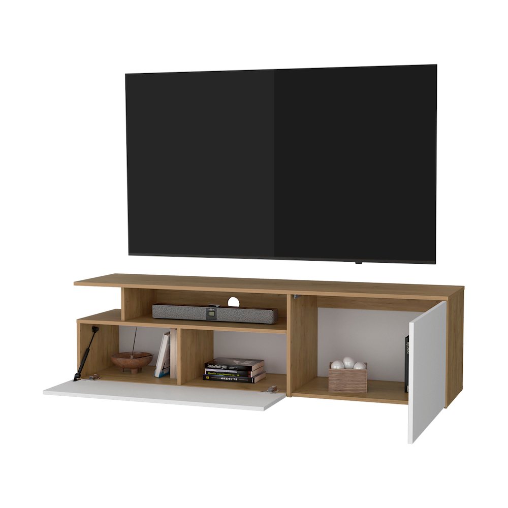 Dilkon TV Stand with Drop-Down Door, Hinged Door. Picture 5