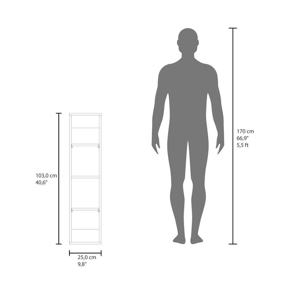 Kora Wall-Mounted Bathroom Cabinet with Open Shelves and Slim Vertical Design. Picture 6