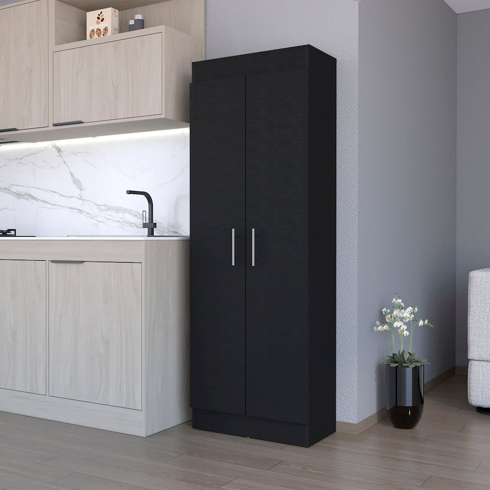 Dawson Pantry Cabinet with Sleek 5-Shelf Storage ,Wenge. Picture 4