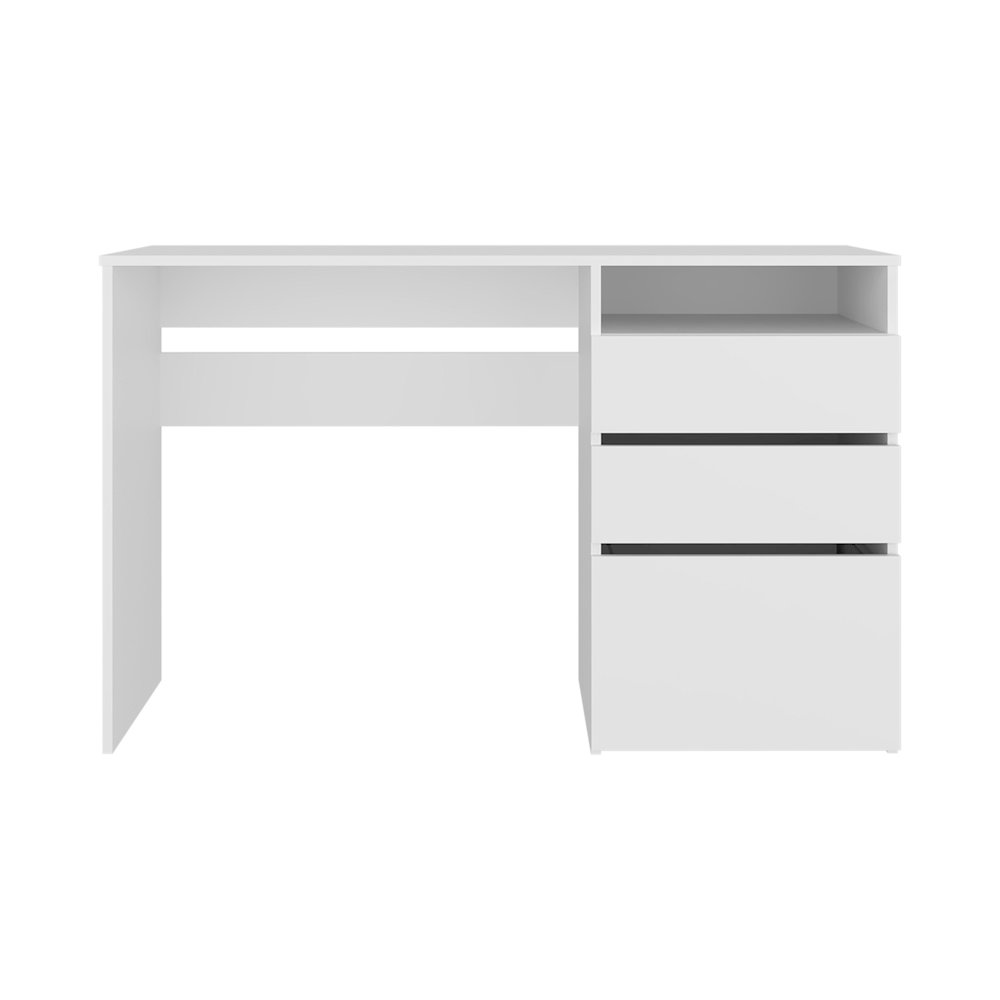 FM FURNITURE  Louisiana Writing Computer Desk, Three Drawers, WHITE. Picture 1