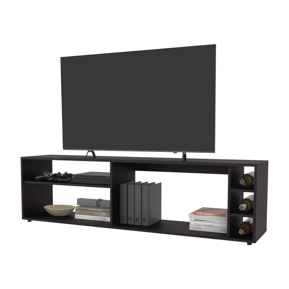 Mayo TVStand for 70" Screen with Open Storage and Melamine Finish,Wengue. Picture 4