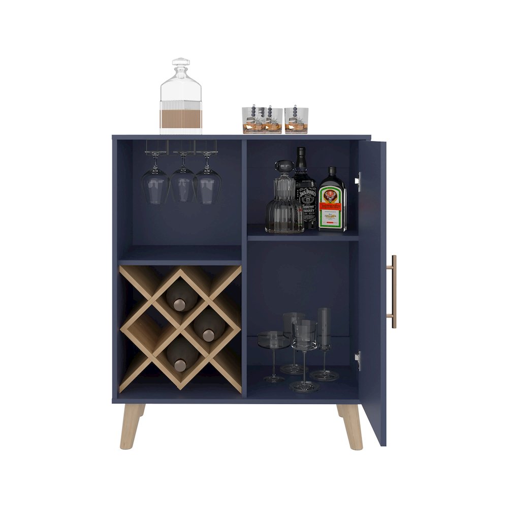 Angela Bar Cabinet with Wine Rack, and Multifunctional Compartments. Picture 5