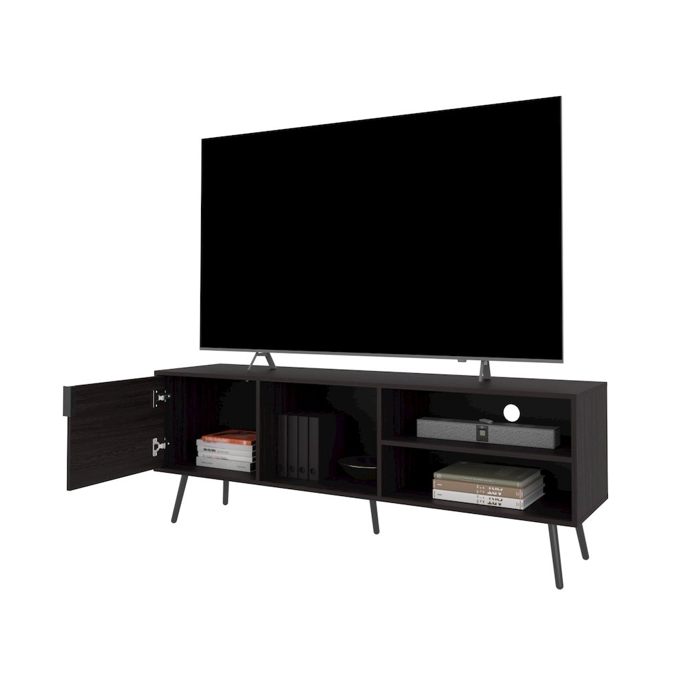 Mescal Tv Stand Multistorage with a Door and Open Storage, Wengue. Picture 5