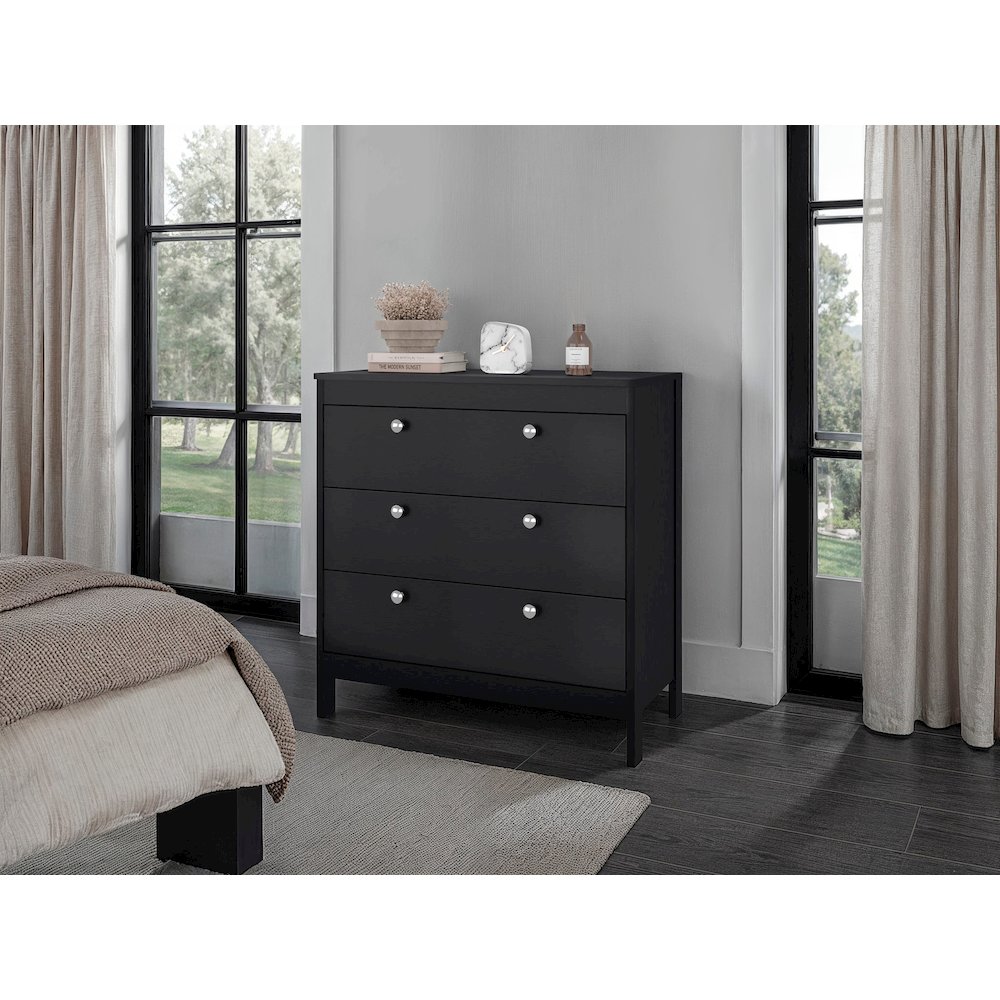 RETI 3-Drawer Chest with Functional Storage and Modern Design, WENGUE. Picture 2