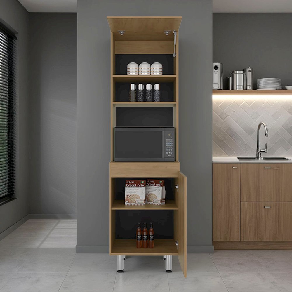 Arlo Multi-Purpose Tall Storage Cabinet with Open Shelving and Lower Cabinet. Picture 4