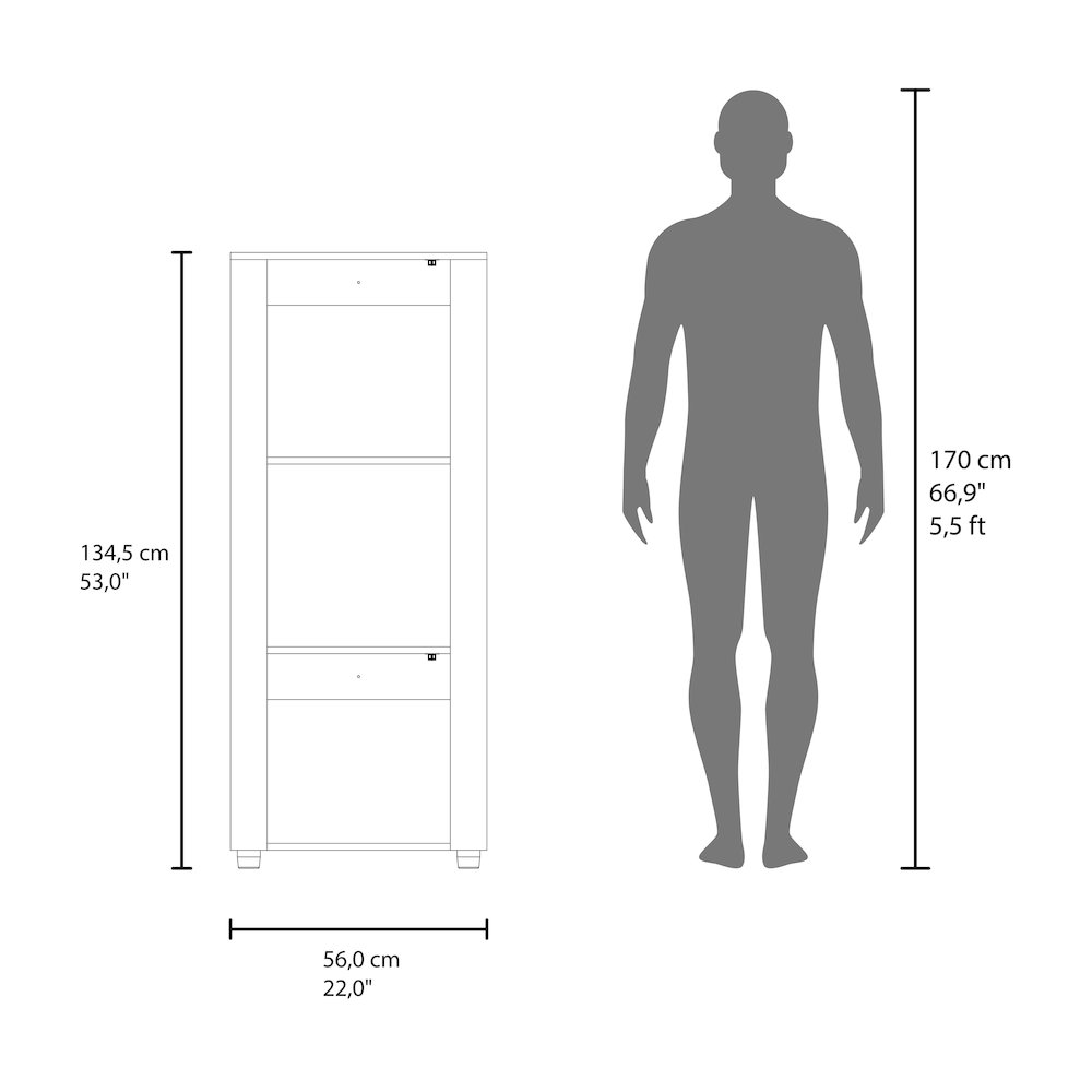 Hudson Vertical Storage Cabinet, Natural Oak. Picture 6