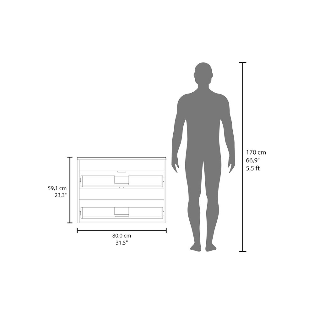 Smoot Floating Vanity with Two Drawers and Sink, White. Picture 7