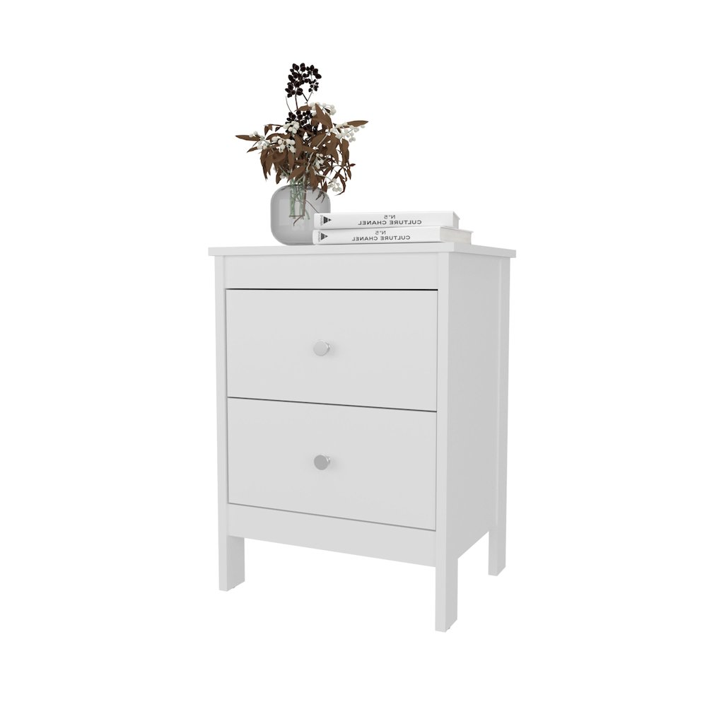 Nogales NightStand with 2 Drawers, Withe. Picture 5