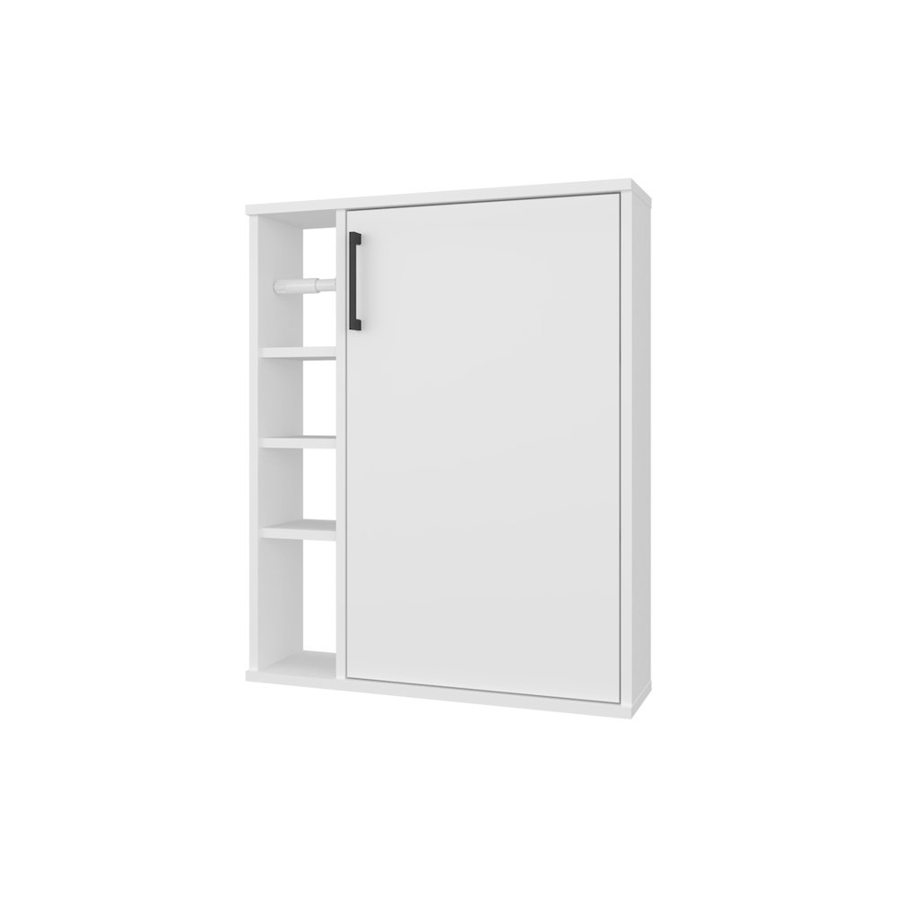 Yoder, Bathroom Cabinet, 4 Open Shelves, 1 Door, White. Picture 2