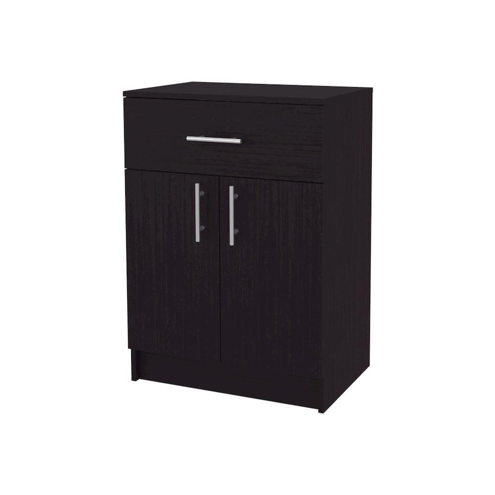 Cope kitchen Pantry in melamine with 2 doors and 1 drawer, Wengue. Picture 1