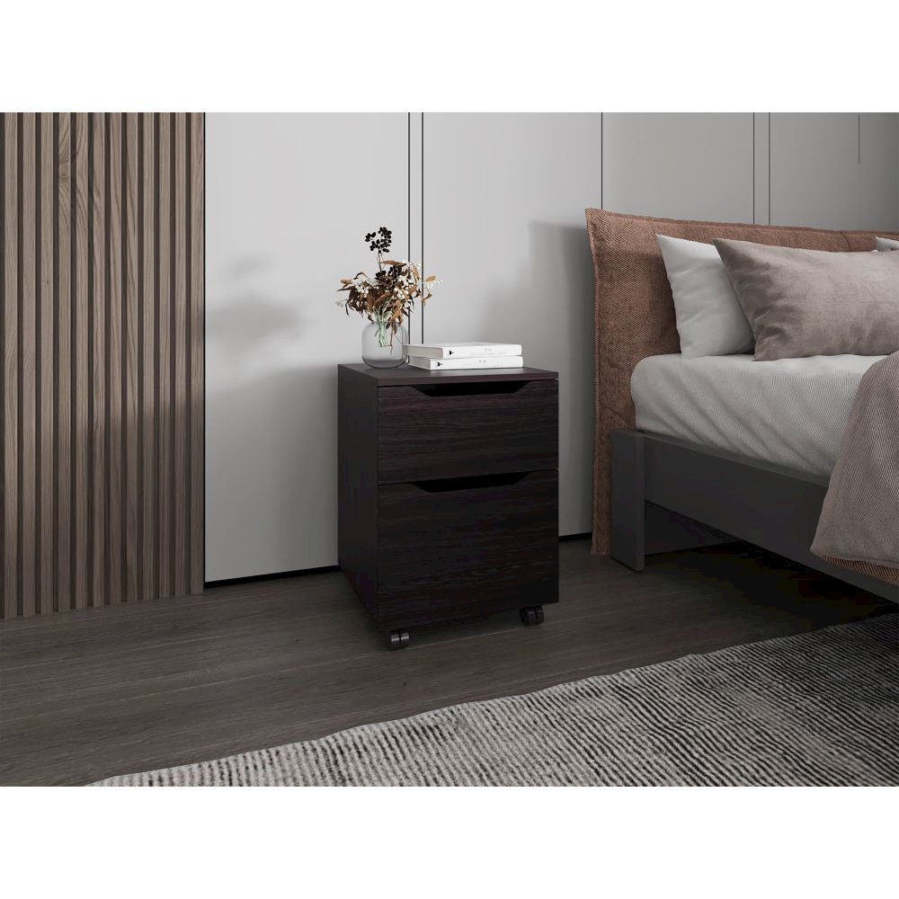 Hampton Set of 2 Nightstands, Small Minimalist, Storage with Drawers, White. Picture 3