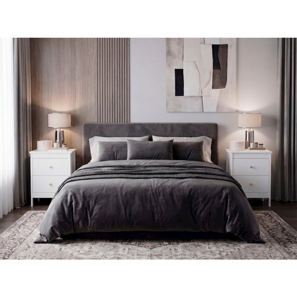 Chroma Nightstands Set of 2 Modern Minimalist Bedroom Tables Open Storage, Wenge. Picture 2