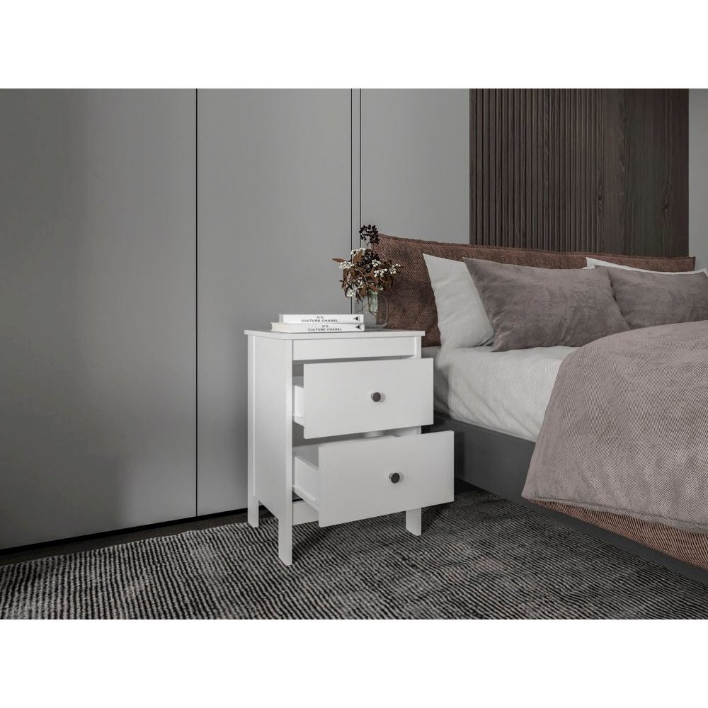 Chroma Nightstands Set of 2 Modern Minimalist Bedroom Tables Open Storage, Wenge. Picture 8